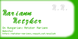 mariann metzker business card